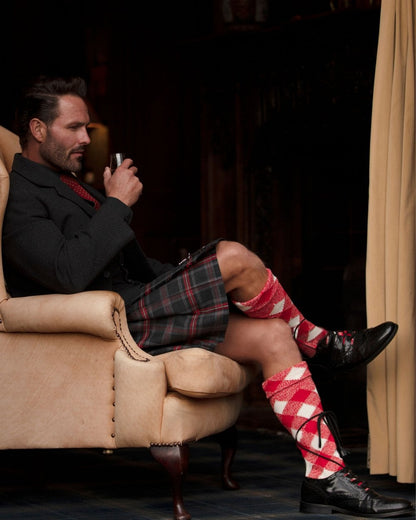 Regimental Diced Hose | Merino Wool Blend | Kilt Socks